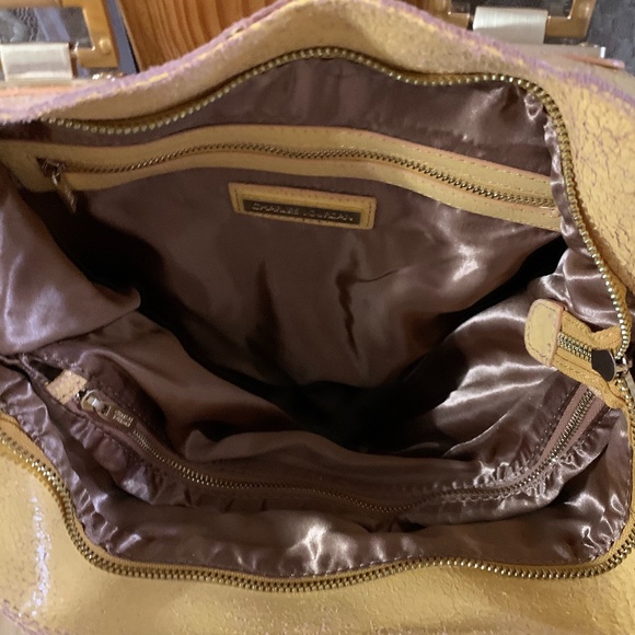 Mustard Rough Leather Bag by Charles Jourdan -NWOT - Picture 4 of 14